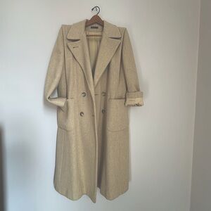 VTG FashionBilt Women’s Wool Ankle Length Size XL Taupe DoubleBreasted I…